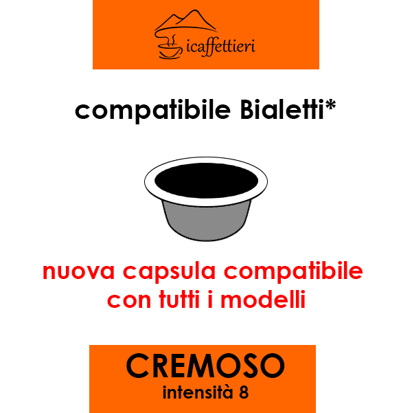50-capsule FLOW compatibili Bialetti Alluminio Cremoso - Brianza